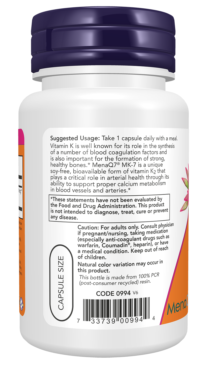 NOW Supplements, Vitamin K2 (MK-7) 300 mcg, Extra Strength, 60 Veg Caps