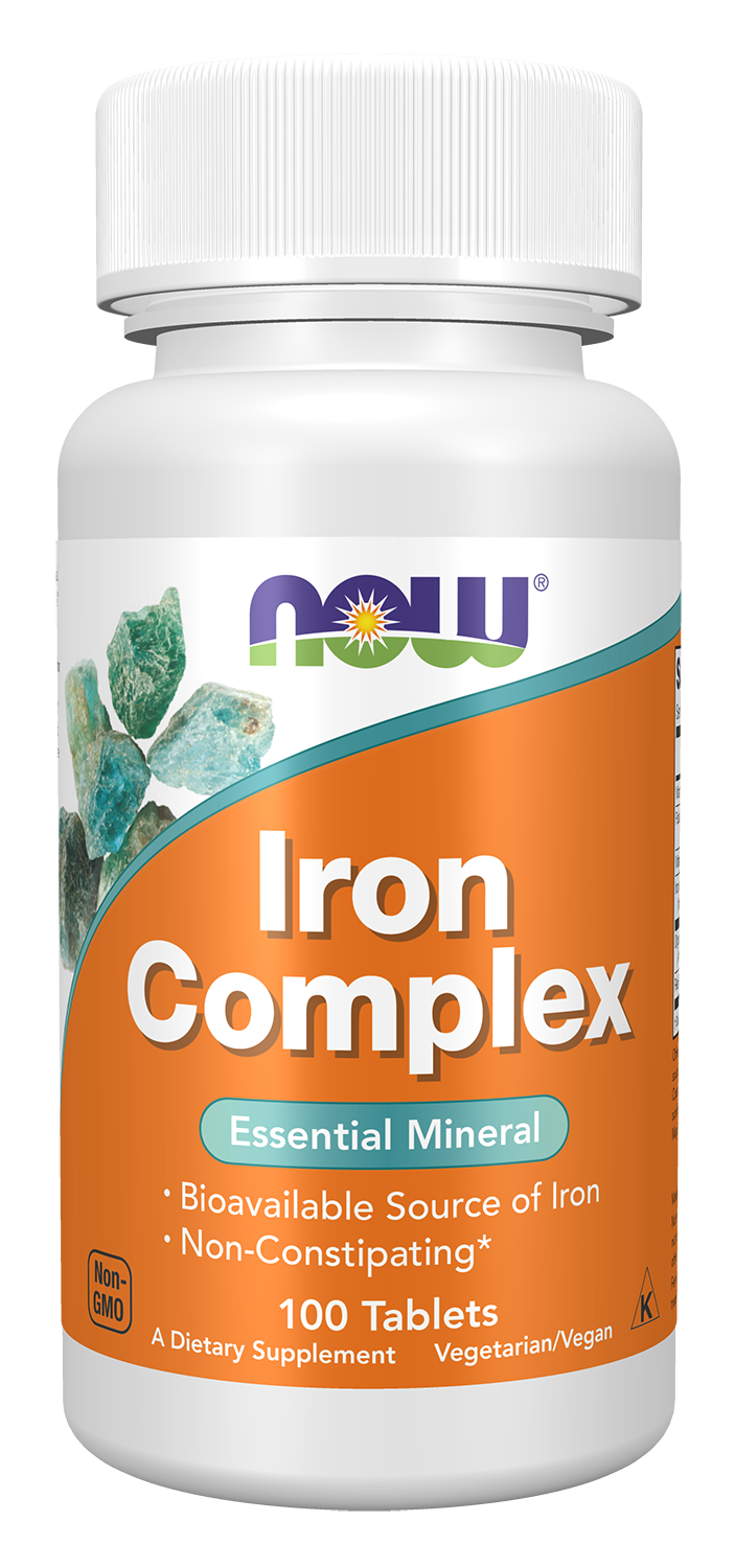 NOW Supplements, Iron Complex, Non-Constipating*, 100 Tabs