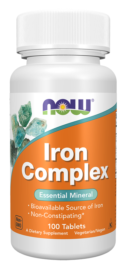 NOW Supplements, Iron Complex, Non-Constipating*, 100 Tabs