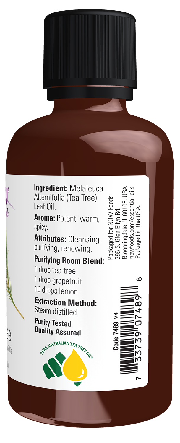 NOW Essential Oils, Tea Tree Oil, Steam Distilled, Undiluted, 2 fl. oz