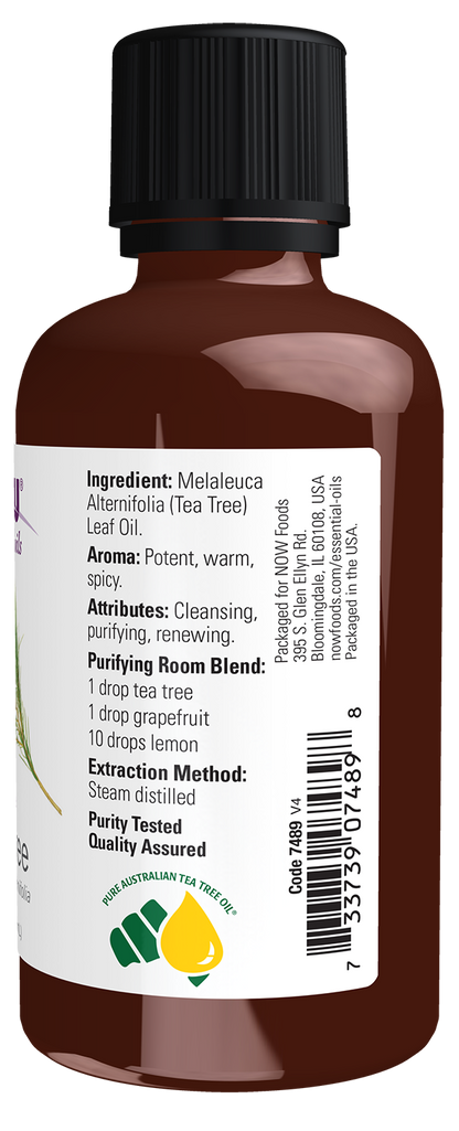 NOW Essential Oils, Tea Tree Oil, Steam Distilled, Undiluted, 2 fl. oz