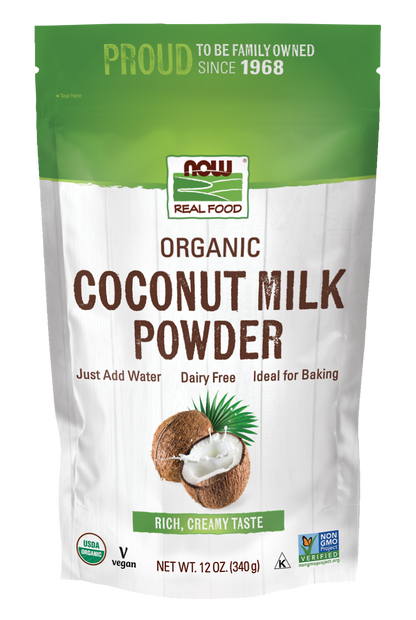 NOW Foods, Organic Coconut Milk Powder, Vegan, Just Add Water, 12 oz