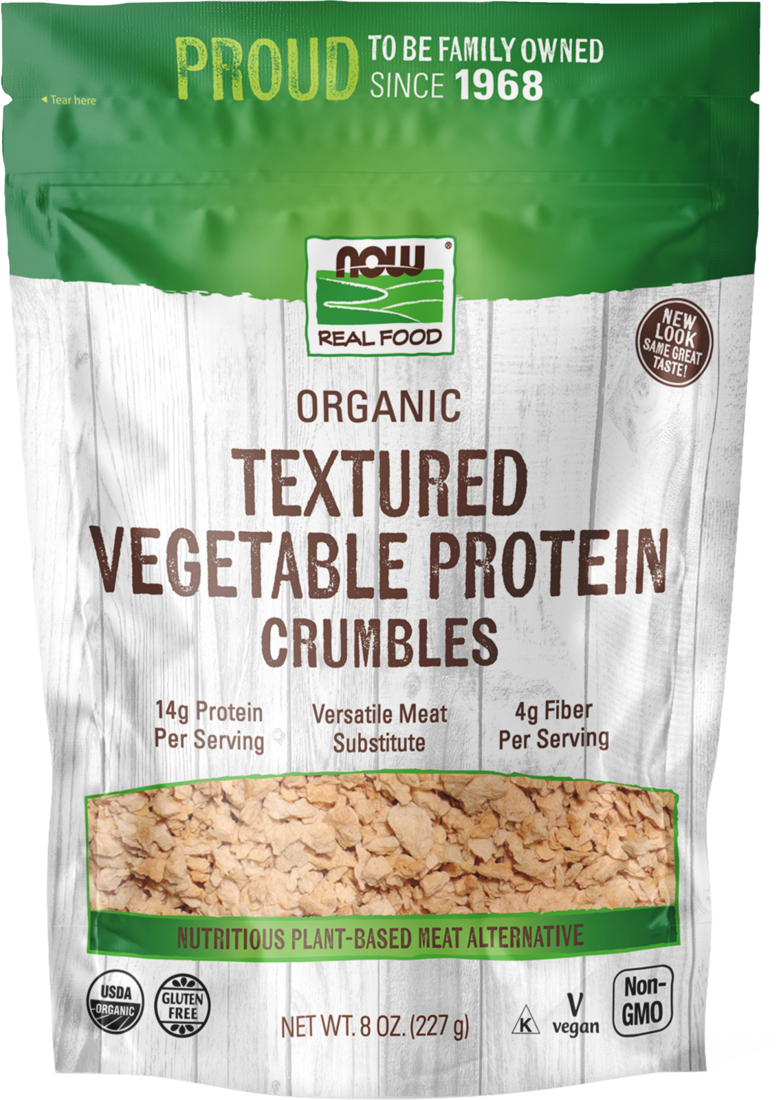 NOW Foods, Organic Textured Vegetable Protein Granules, Versatile, 8 oz