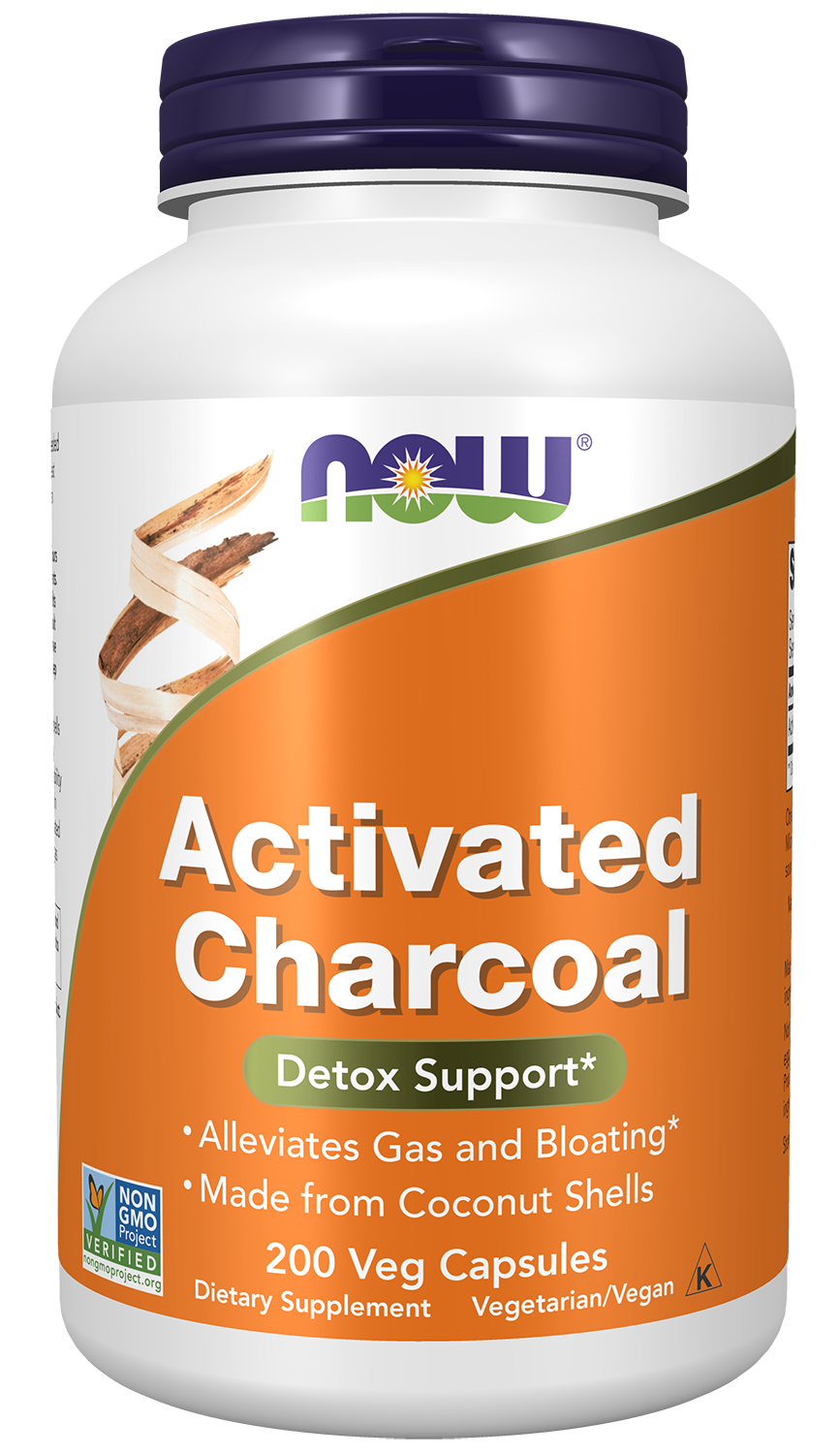 NOW Supplements, Activated Charcoal from Coconut Shells, 200 Veg Caps