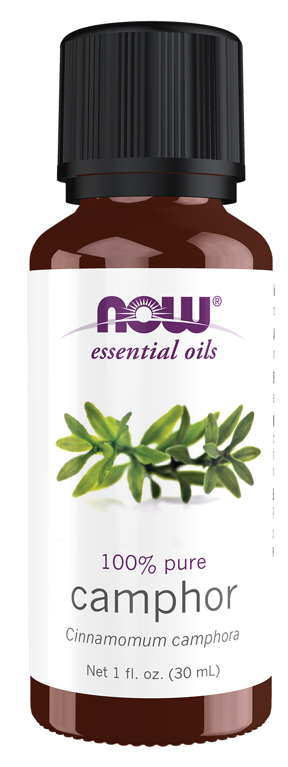 NOW Essential Oils, Camphor Oil, Undiluted, Fractionated Distil., 1 fl. oz