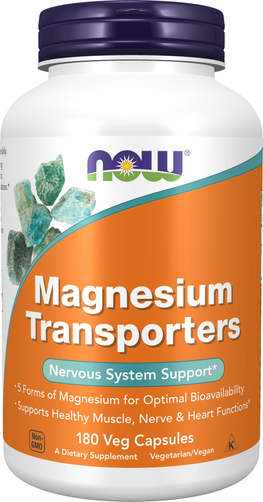 NOW Supplements, Magnesium Transporters, 5 Forms Magnesium, 180 Veg Caps