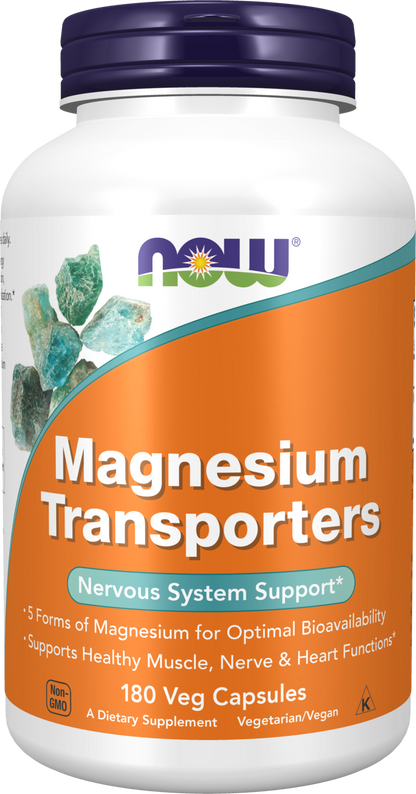 NOW Supplements, Magnesium Transporters, 5 Forms Magnesium, 180 Veg Caps