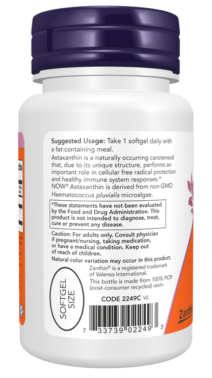 NOW Supplements, Astaxanthin 10mg, Zanthin®, Extra Strength, 30 Softgels