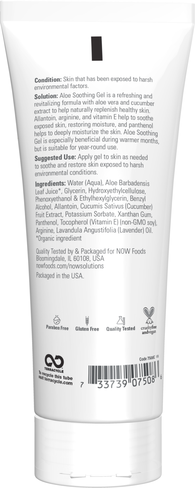 NOW Solutions, Aloe Soothing Gel, Soothing & Replenishing, 8 fl. oz