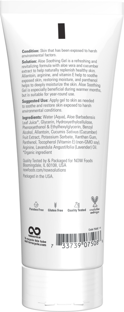 NOW Solutions, Aloe Soothing Gel, Soothing & Replenishing, 8 fl. oz