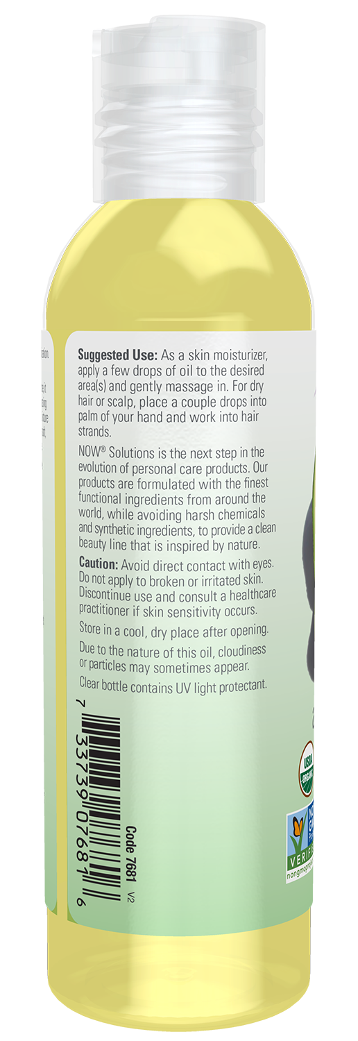 NOW Solutions, Organic Avocado Oil, Moisturizing and Softening, 4 fl. oz