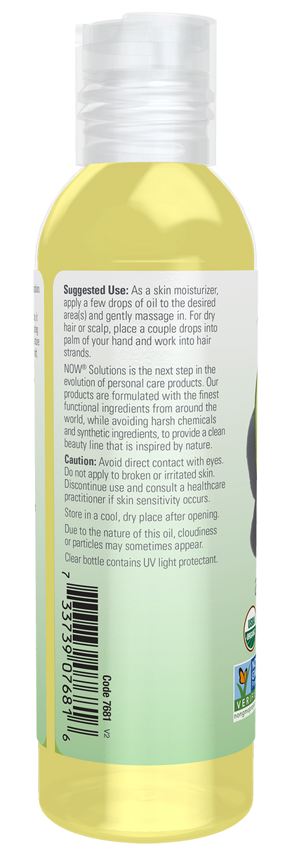 NOW Solutions, Organic Avocado Oil, Moisturizing and Softening, 4 fl. oz
