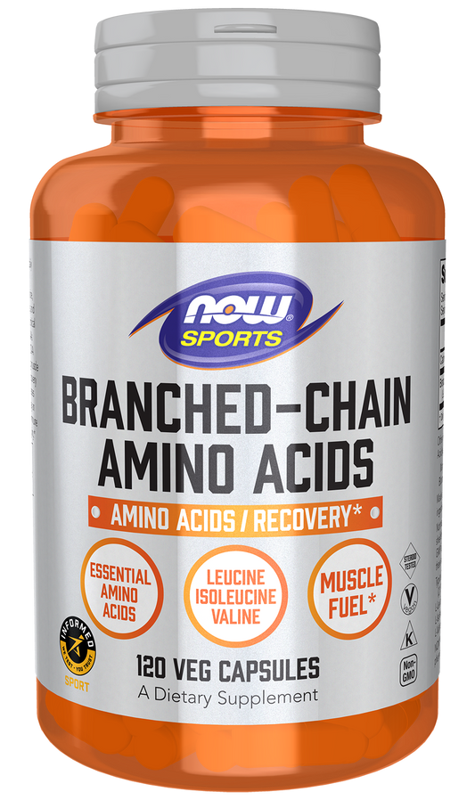 NOW Sports, Branched Chain Amino Acids, Recovery*, 120 Veg Caps