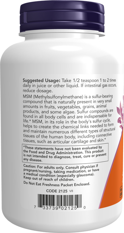 NOW Supplements, MSM Powder, Joint Health*, 8 oz