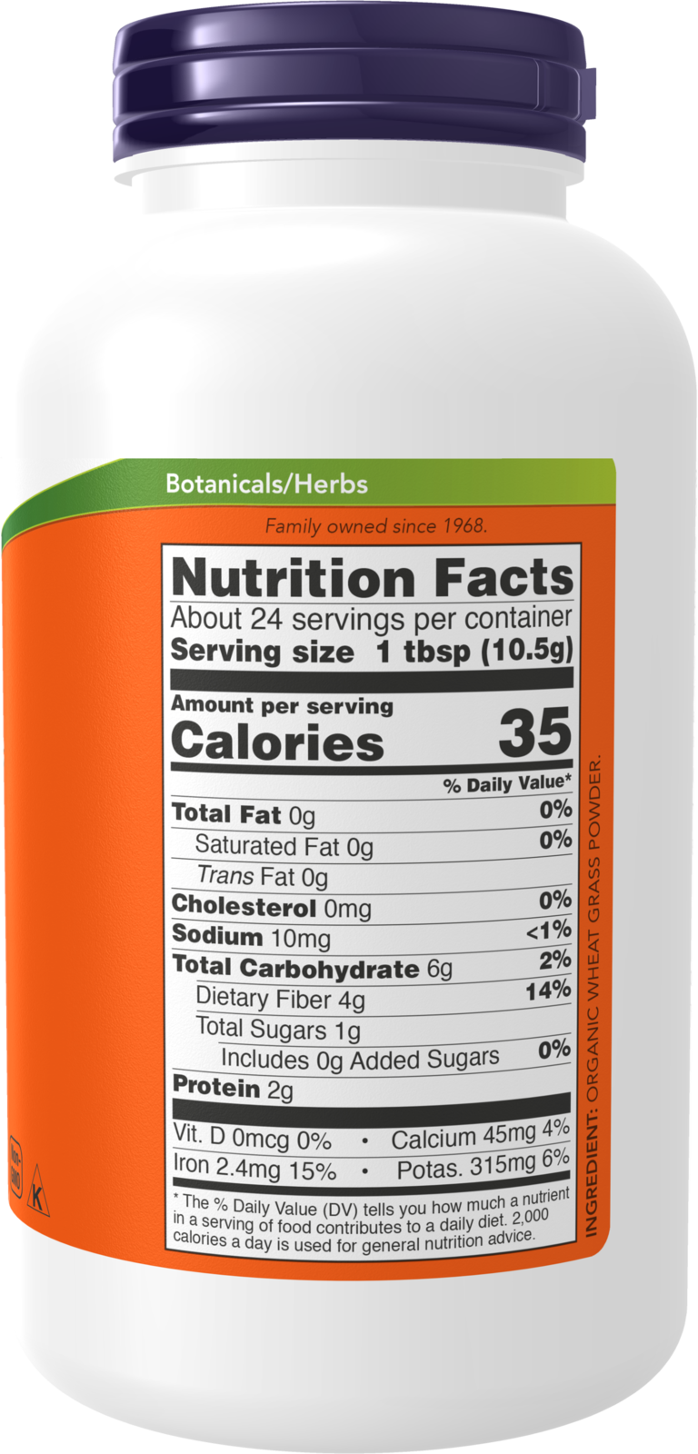 NOW Supplements, Organic Wheat Grass Powder, Green Superfood, 9 oz