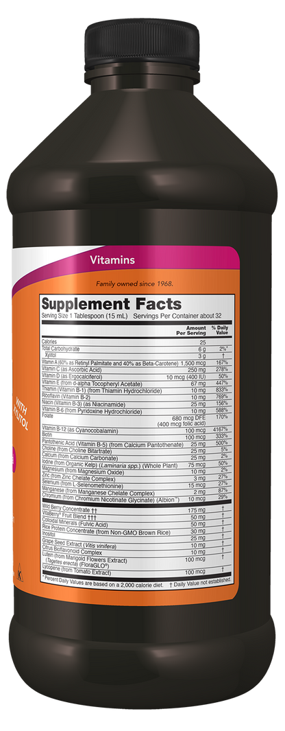 NOW Supplements, Liquid Multi, Fast Absorption, Wild Berry Flavor, 16 oz