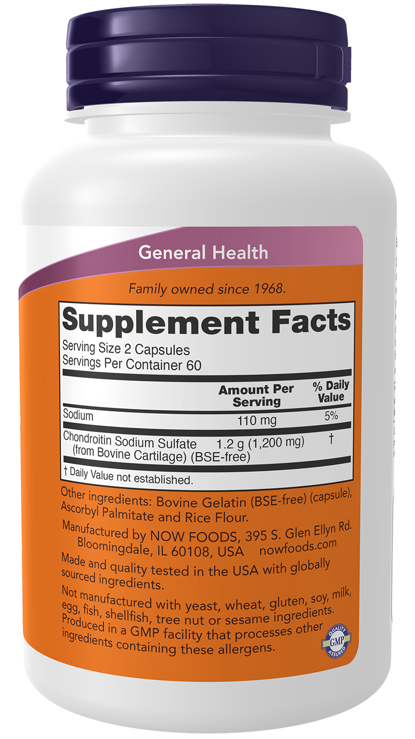 NOW Supplements, Chondroitin Sulfate 600 mg, Joint Support*, 120 Caps