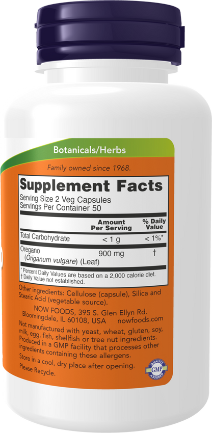 NOW Supplements, Oregano 450 mg, Free Radical Scavenger*, 100 Veg Caps