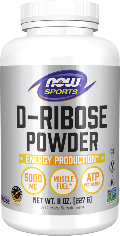 NOW Sports, D-Ribose Powder 5,000 mg,Energy Production*, 8 oz