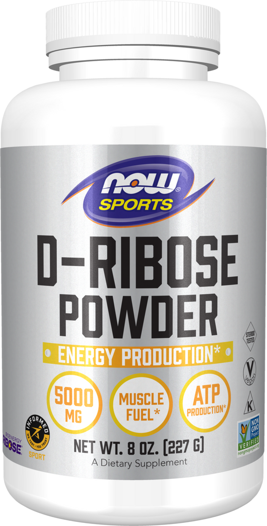 NOW Sports, D-Ribose Powder 5,000 mg,Energy Production*, 8 oz