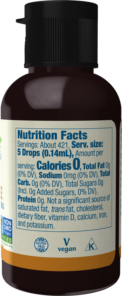 NOW BetterStevia® English Toffee Zero-Calorie Liquid Sweetener, 2 fl. oz.