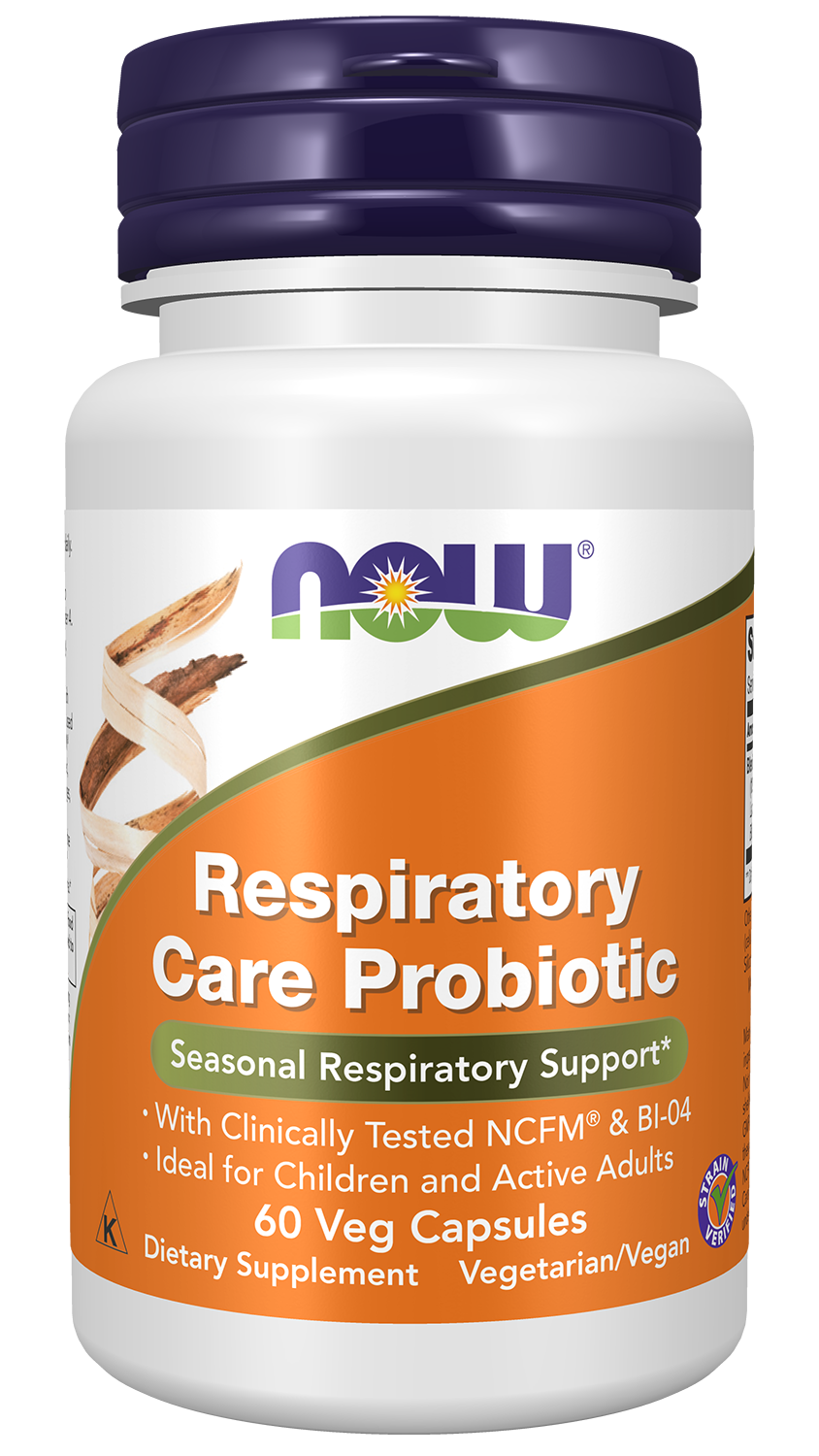 NOW Supplements, Respiratory Care Probiotic, w/ NCFM® & BI-04, 60 Veg Caps