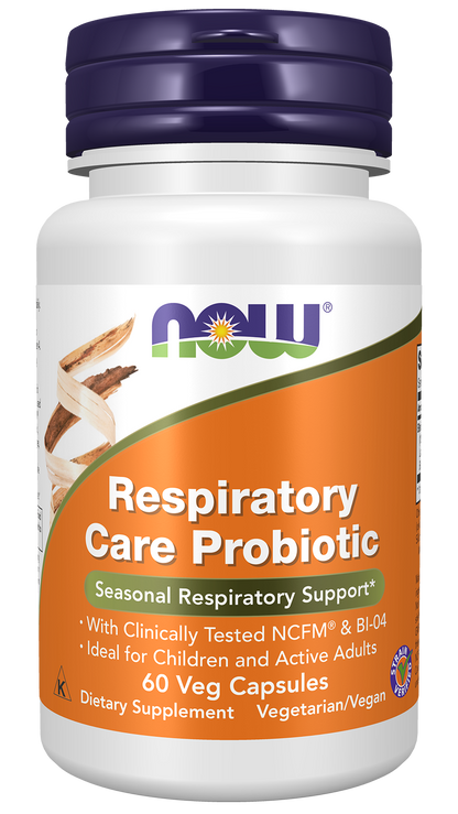 NOW Supplements, Respiratory Care Probiotic, w/ NCFM® & BI-04, 60 Veg Caps