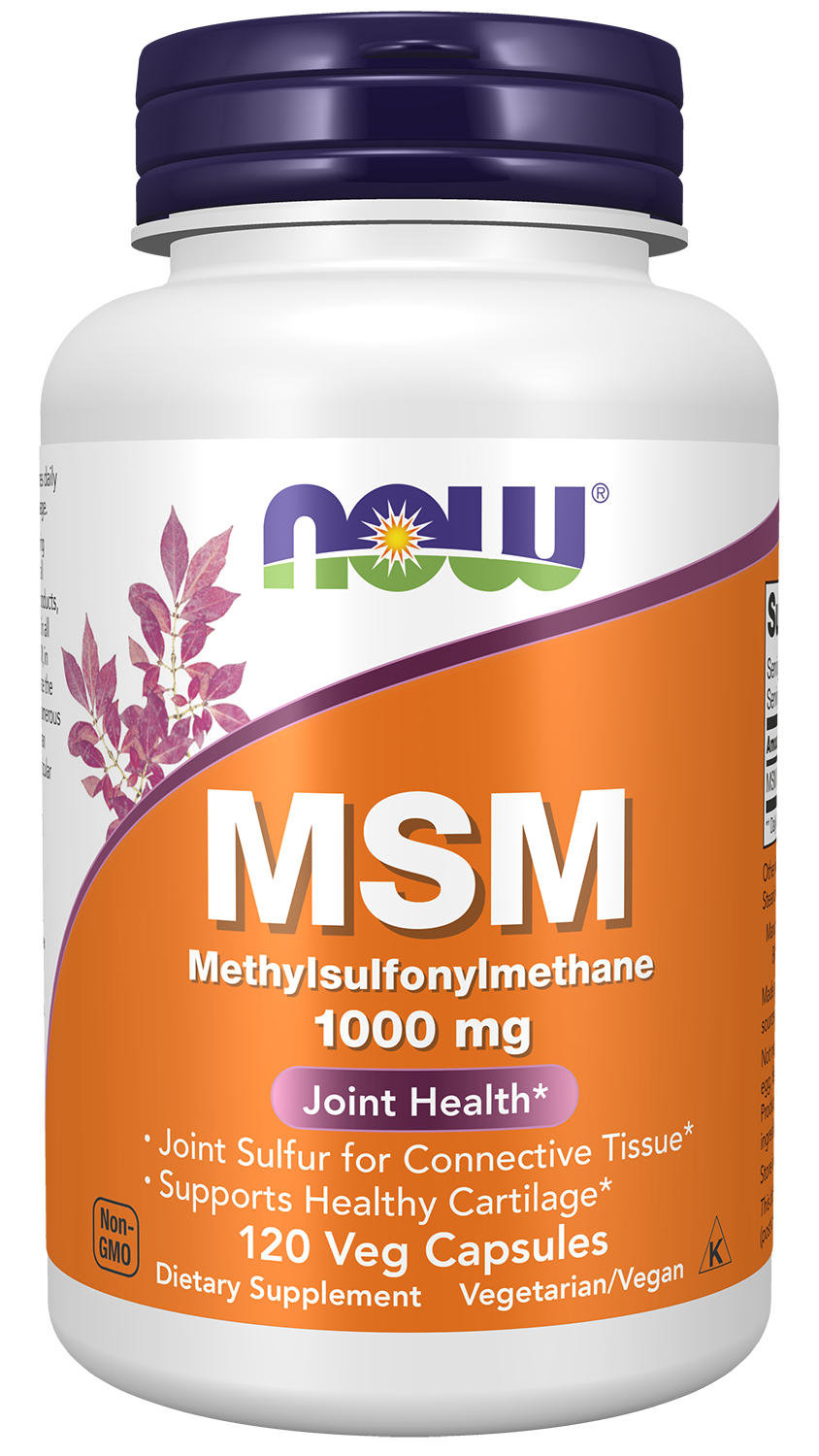 NOW Supplements, MSM 1,000 mg, Joint Health*, 120 Veg Caps