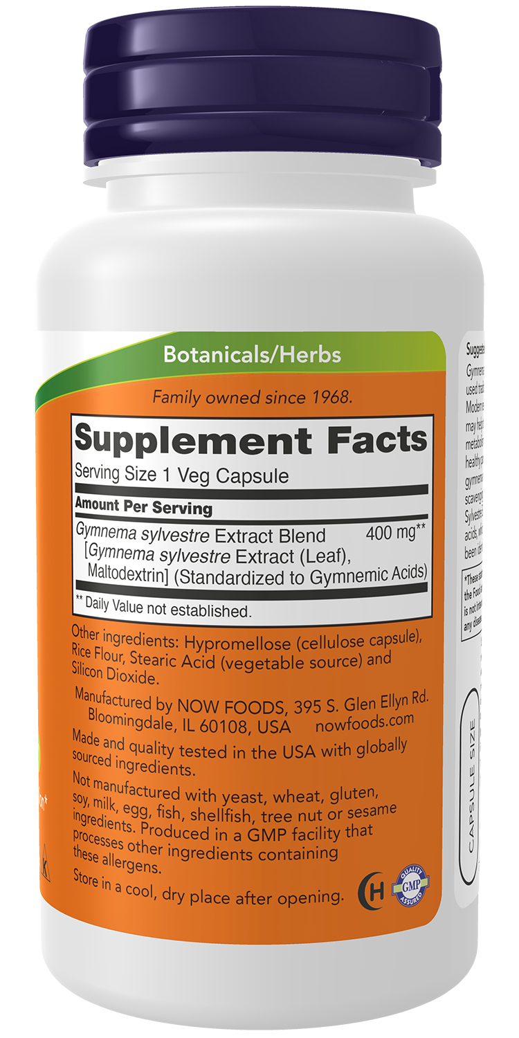 NOW Supplements, Gymnema Sylvestre Extract, 90 Veg Caps