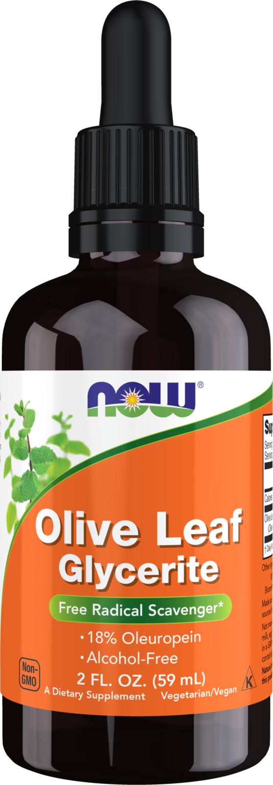 NOW Supplements, Olive Leaf Glycerite Liquid, Dropper Included, 2 oz