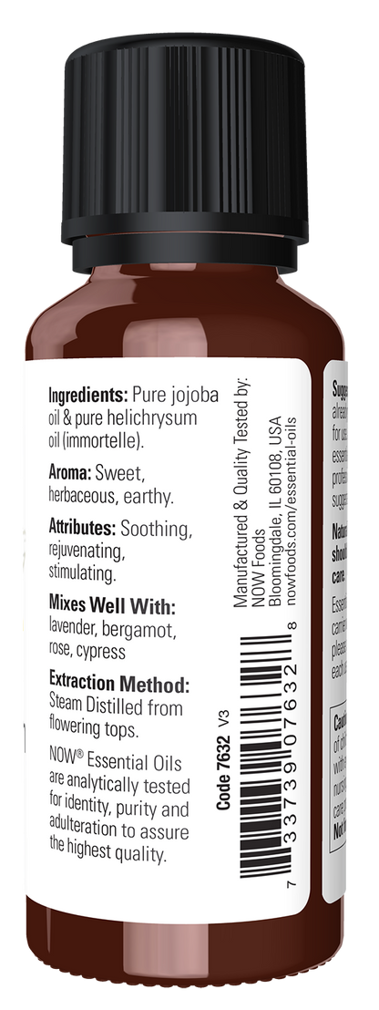 NOW Essential Oils, Helichrysum Oil Blend with Jojoba, 1 fl. oz