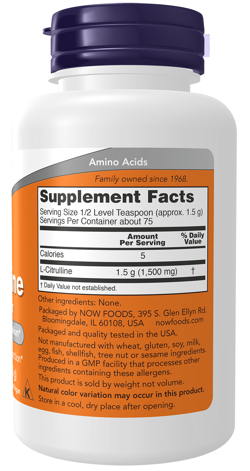 NOW Supplements, L-Citrulline Pure Powder, 4-oz
