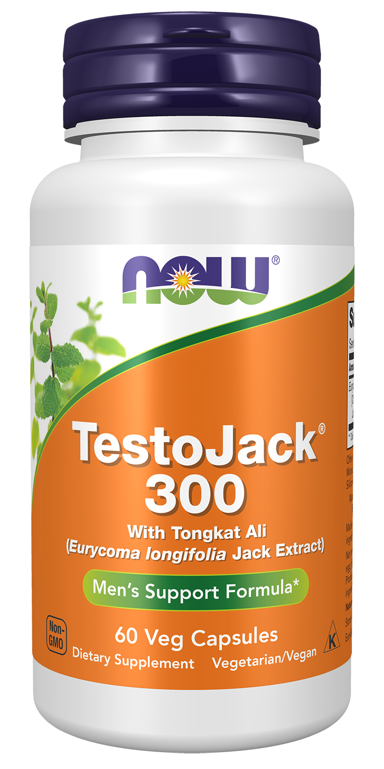 NOW Supplements, TestoJack™ 300 with Tongkat Ali, 60 Veg Caps