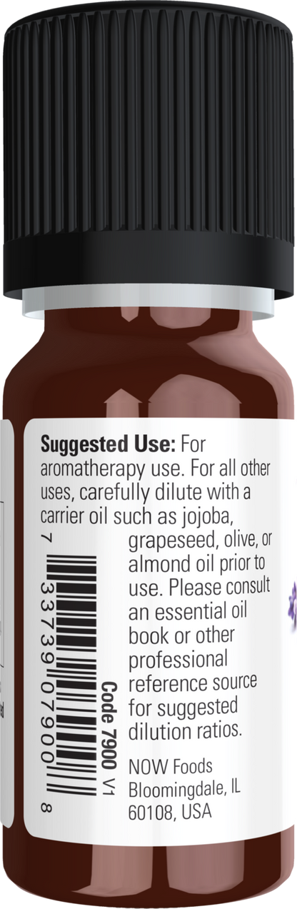 NOW Essential Oils, Lavender Oil, Steam Distilled, Undiluted, 10 mL