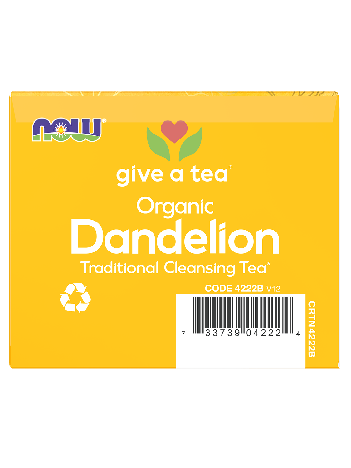 NOW Foods Give a Tea®, Certified Organic Dandelion, Cleansing Tea*, 24 Bags