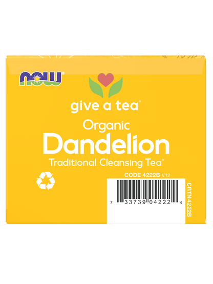 NOW Foods Give a Tea®, Certified Organic Dandelion, Cleansing Tea*, 24 Bags