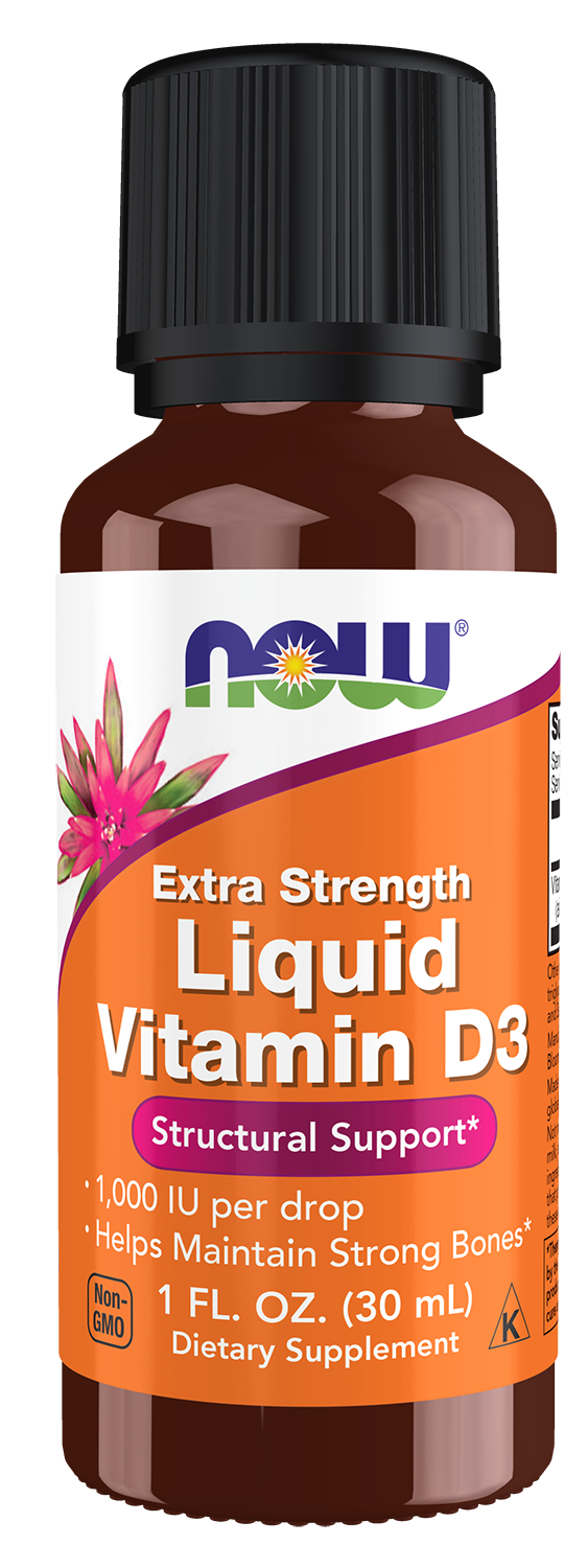 NOW Supplements, Liquid Vitamin D-3, Structural Support*, 1 oz
