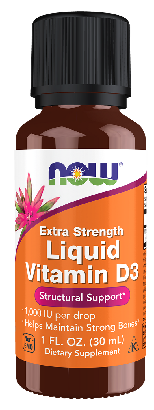 NOW Supplements, Liquid Vitamin D-3, Structural Support*, 1 oz