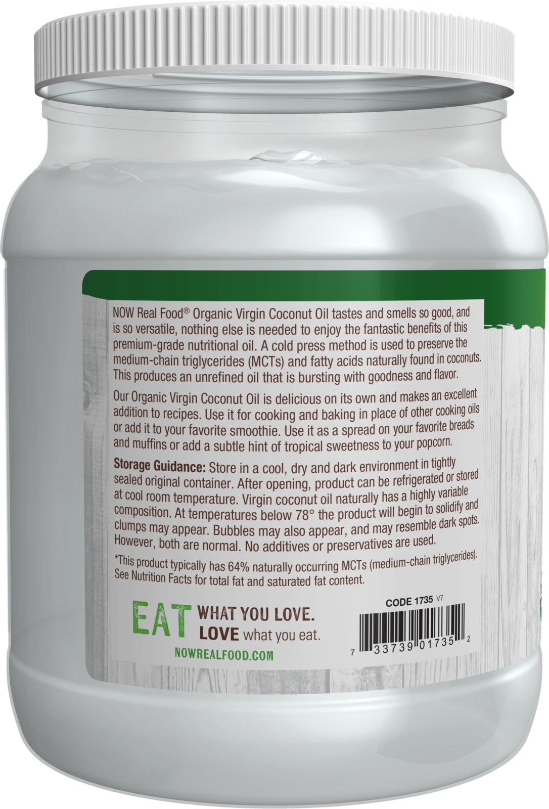 NOW Foods, Certified Organic Virgin Coconut Oil, Unrefined, 54 fl. oz