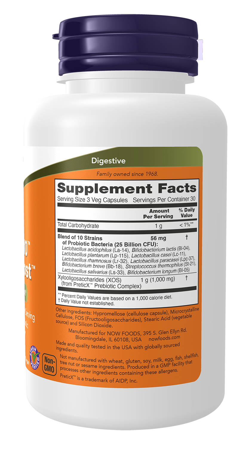 NOW Supplements, Probiotic-10™ & Bifido Boost™ with 10 Strains, 90 Veg Caps