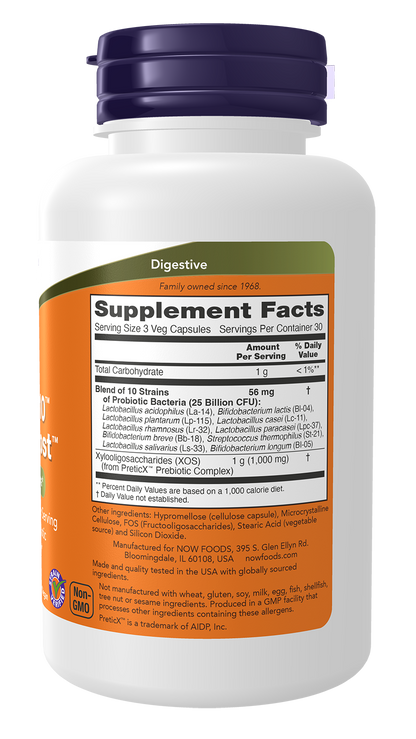 NOW Supplements, Probiotic-10™ & Bifido Boost™ with 10 Strains, 90 Veg Caps