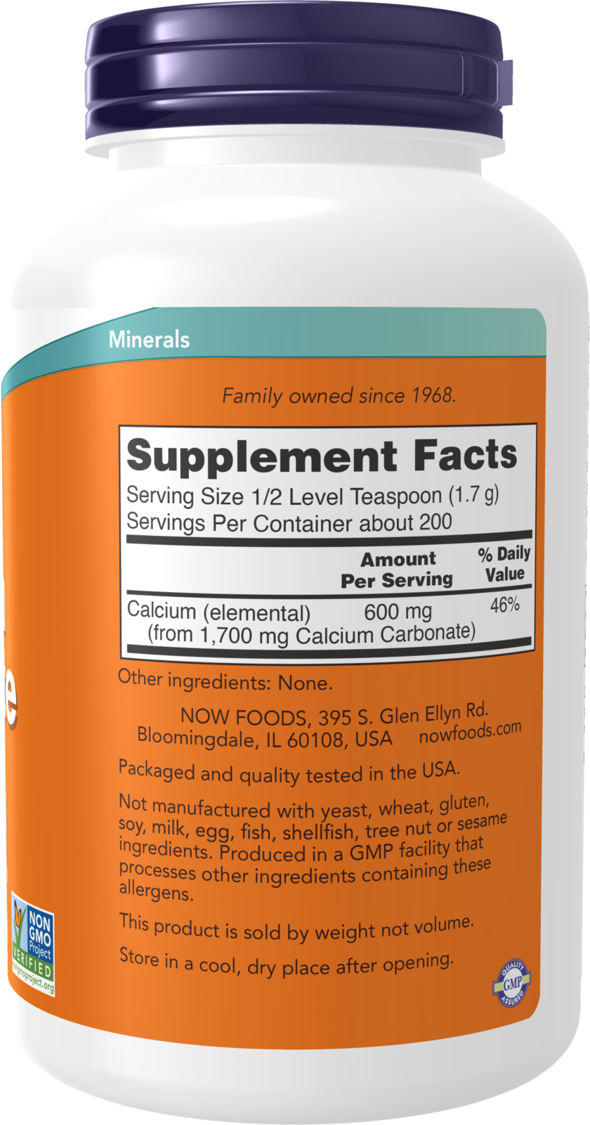 NOW Supplements, Calcium Carbonate Powder, Supports Bone Health*, 12 oz