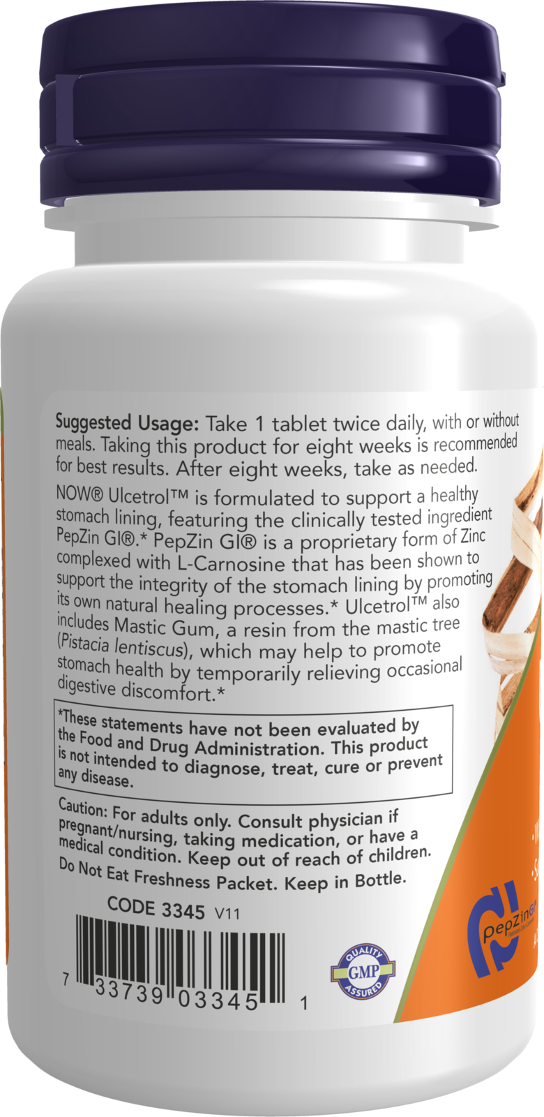 NOW Supplements, Ulcetrol™, Digestive Health*, With PepZin GI® & Mastic Gum, Supports Gastric Health*, 60 Tablets