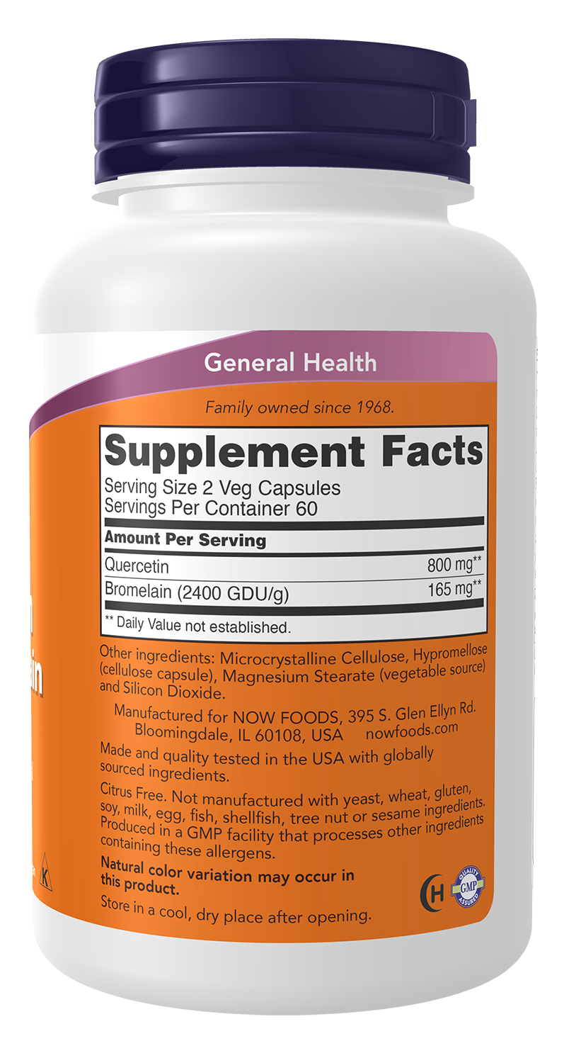 NOW Supplements, Quercetin with Bromelain, 120 Veg Caps