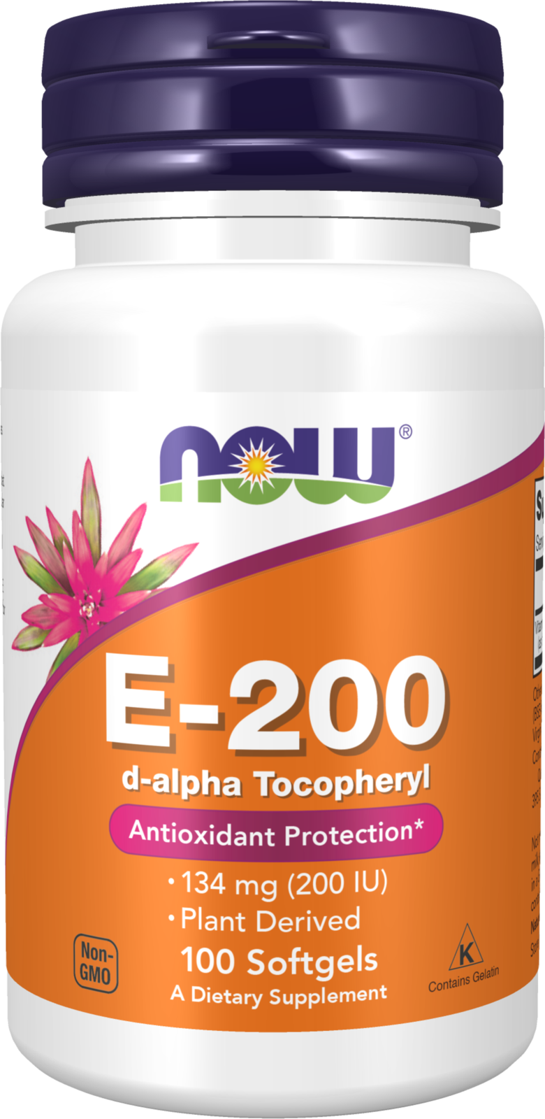 NOW Supplements, Vitamin E-200 IU, D-Alpha Tocopheryl, 100 Softgels
