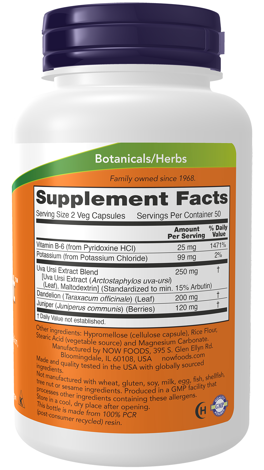 NOW Supplements, Water Out, Standardized Uva Ursi, Dandelion, 100 Veg Caps