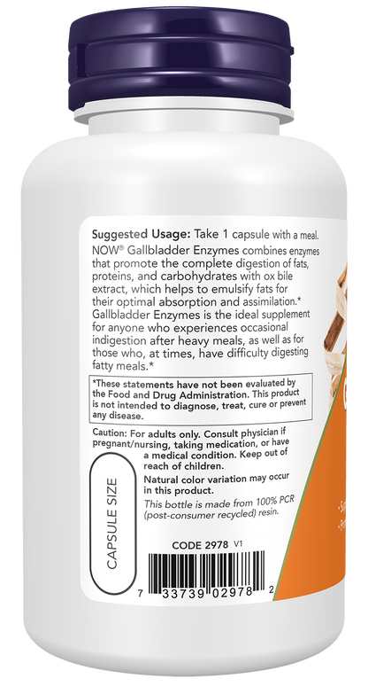 NOW Supplements Gallbladder Enzymes, Digestive Support*, 90 Capsules