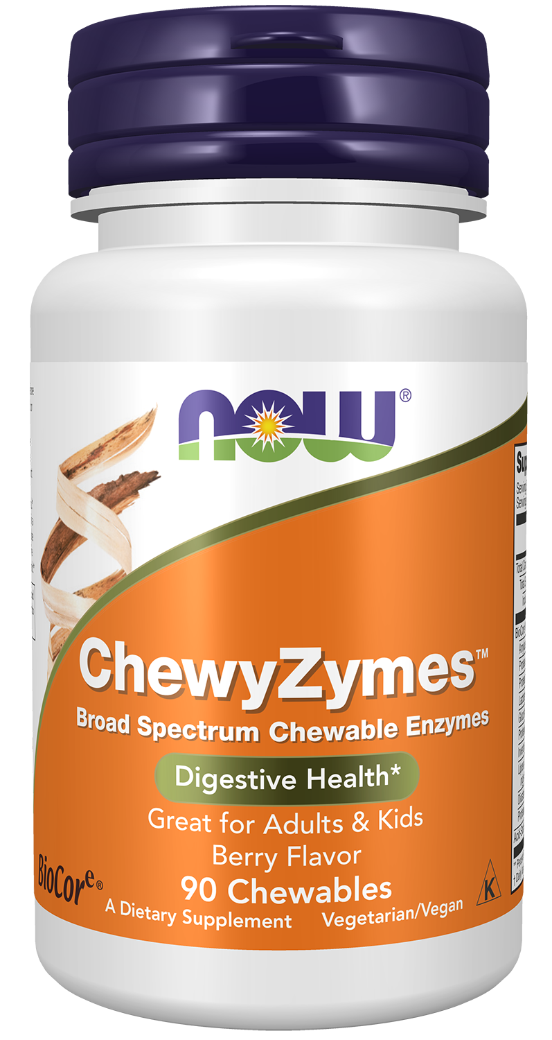 NOW Supplements, ChewyZymes, Berry Flavor, 90 Chewables