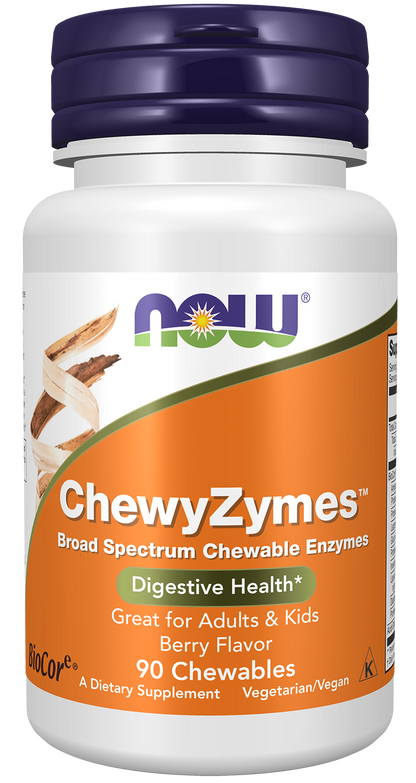 NOW Supplements, ChewyZymes, Berry Flavor, 90 Chewables