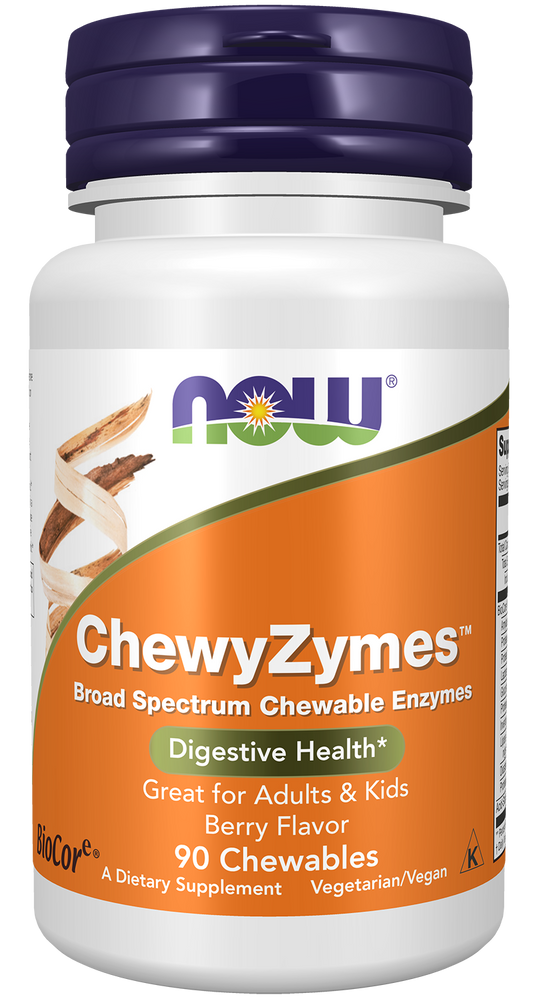 NOW Supplements, ChewyZymes, Berry Flavor, 90 Chewables
